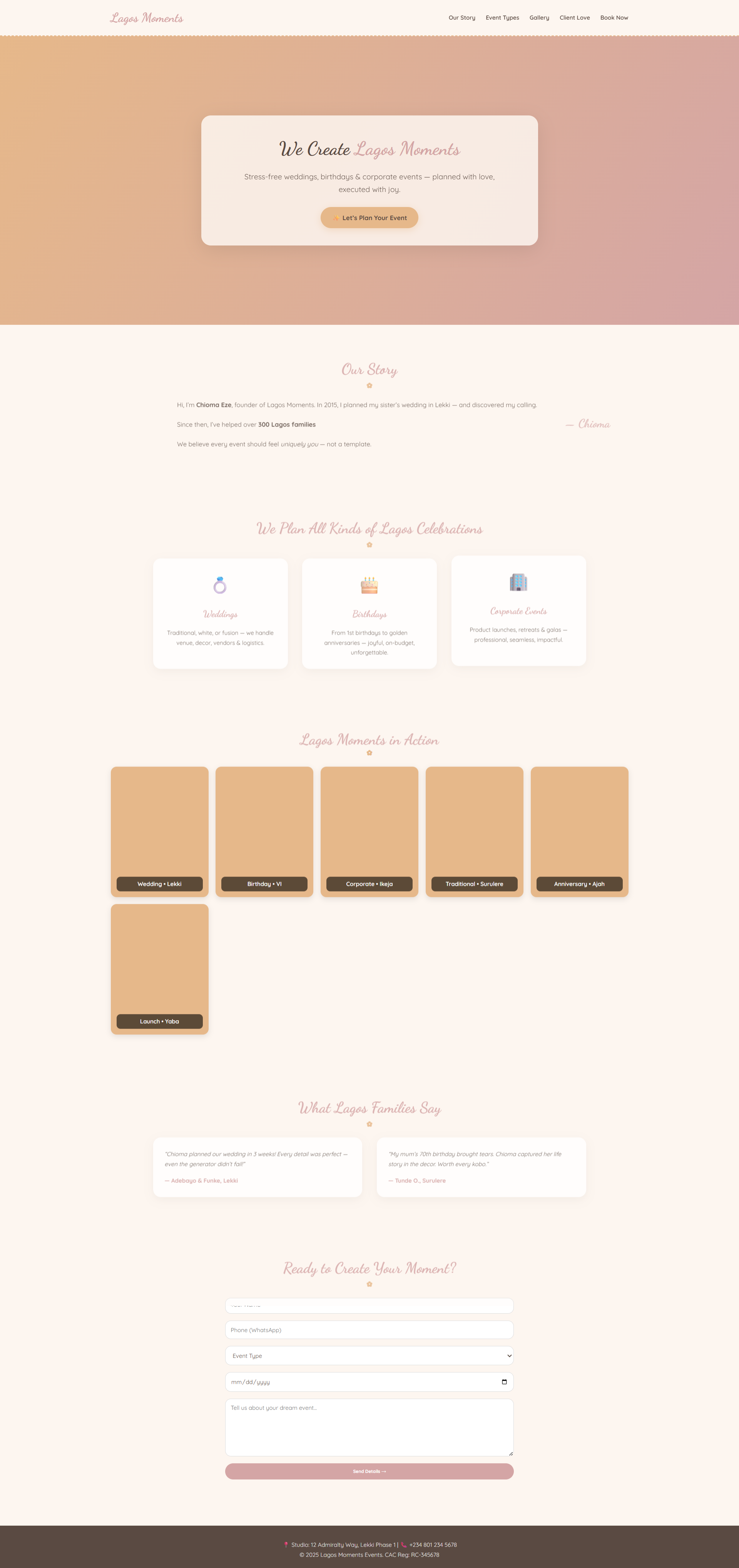 Lagos Events e-commerce store